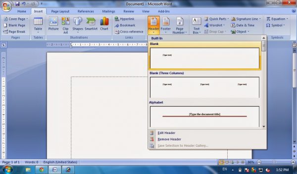 fungsi header footer
