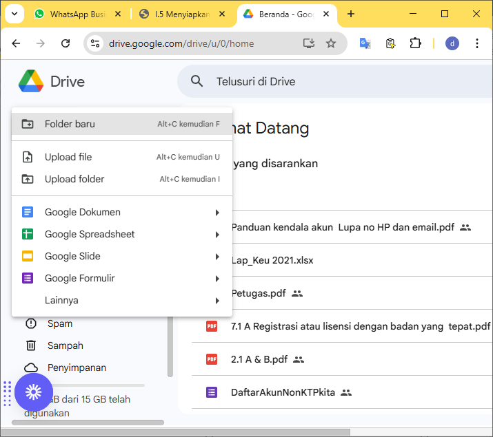 membuat folder baru