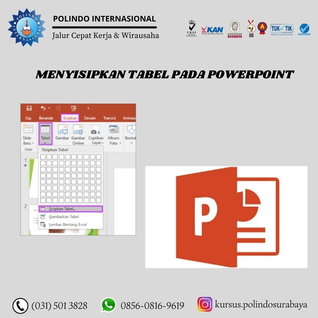 menyisipkan tabel di ms power point