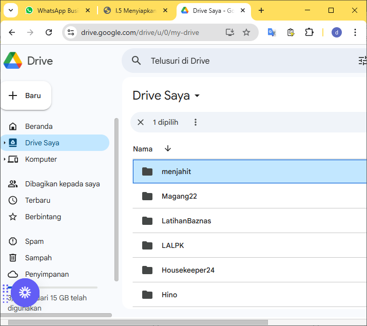 folder sudah dibuat