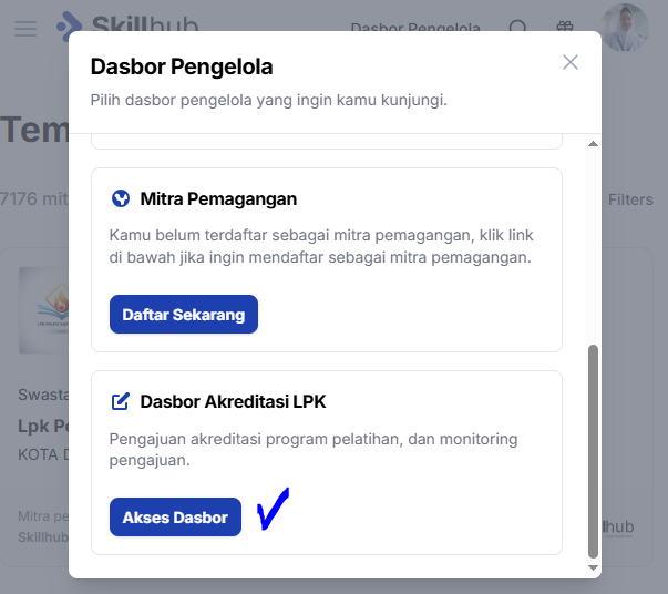 Dasbor akreditasi